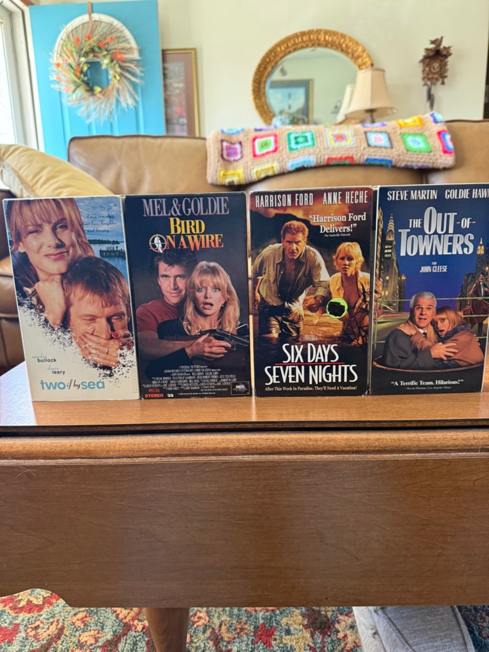 Set of 4 Vintage VHS Tapes - Bird On A Wire, Out of Towners, Romantic Adventure